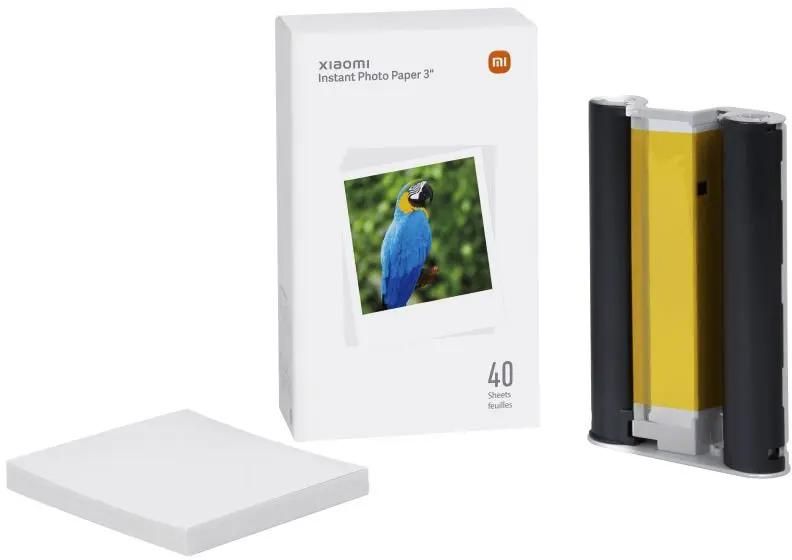 Фотобумага Xiaomi Instant Photo Paper 3", A7, для термической печати, 40л, 273г/м2, белый, фактура гладкая, покрытие глянцевое [bhr6756gl]